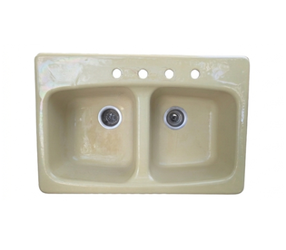 33x22 Yellow Kohler Cast Iron Sink